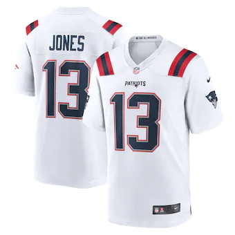 mens nike jack jones white new england patriots game player